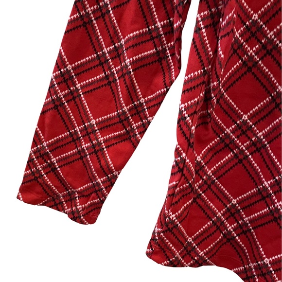 Karen Scott Red Long Sleeve Plaid High Neck Top NWT - Picture 3 of 8